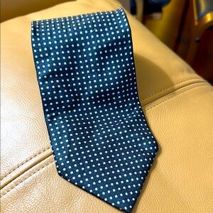 269 Turquoise Box - Dino Bassi Silk Classic Black and White Checkered Neck Tie